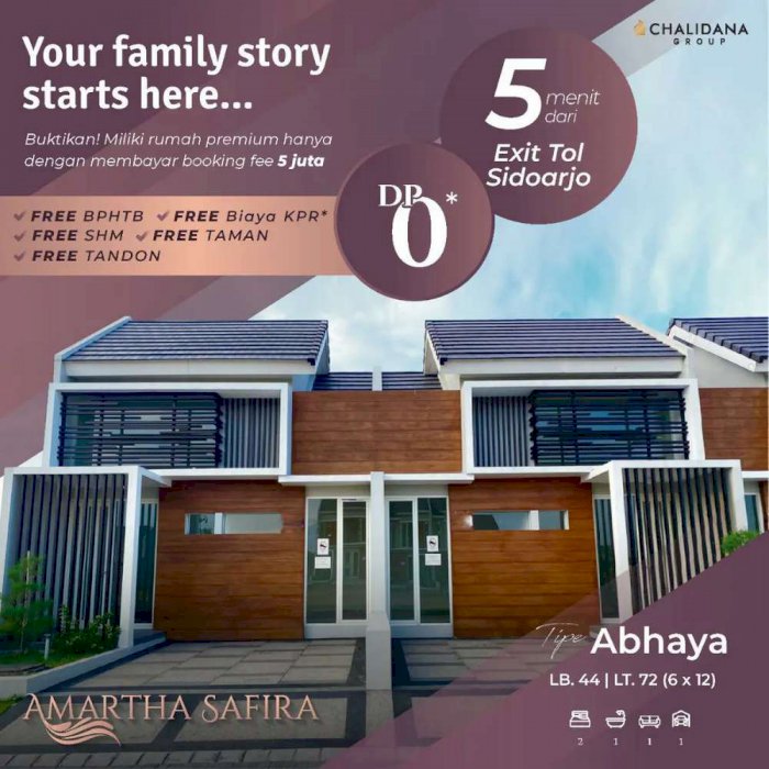 Rumah Dp 0 Free Biaya Biaya Amartha Safira Sepande Sidoarjo Dijual Co Id