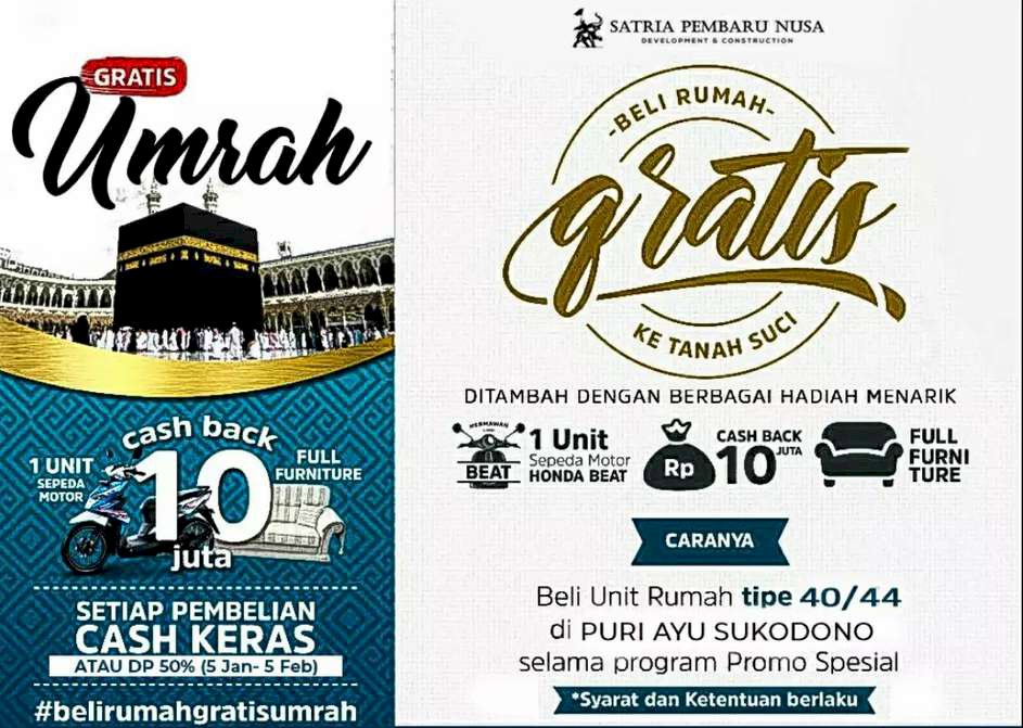 TANPA DIUNDI, Beli Rumah Gratis Umrah | Dijual.co.id